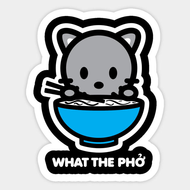 Cat Kitten What The Pho Ramen Noodles Food Animal Lover Cute Bambu Brand Sticker by Bambu